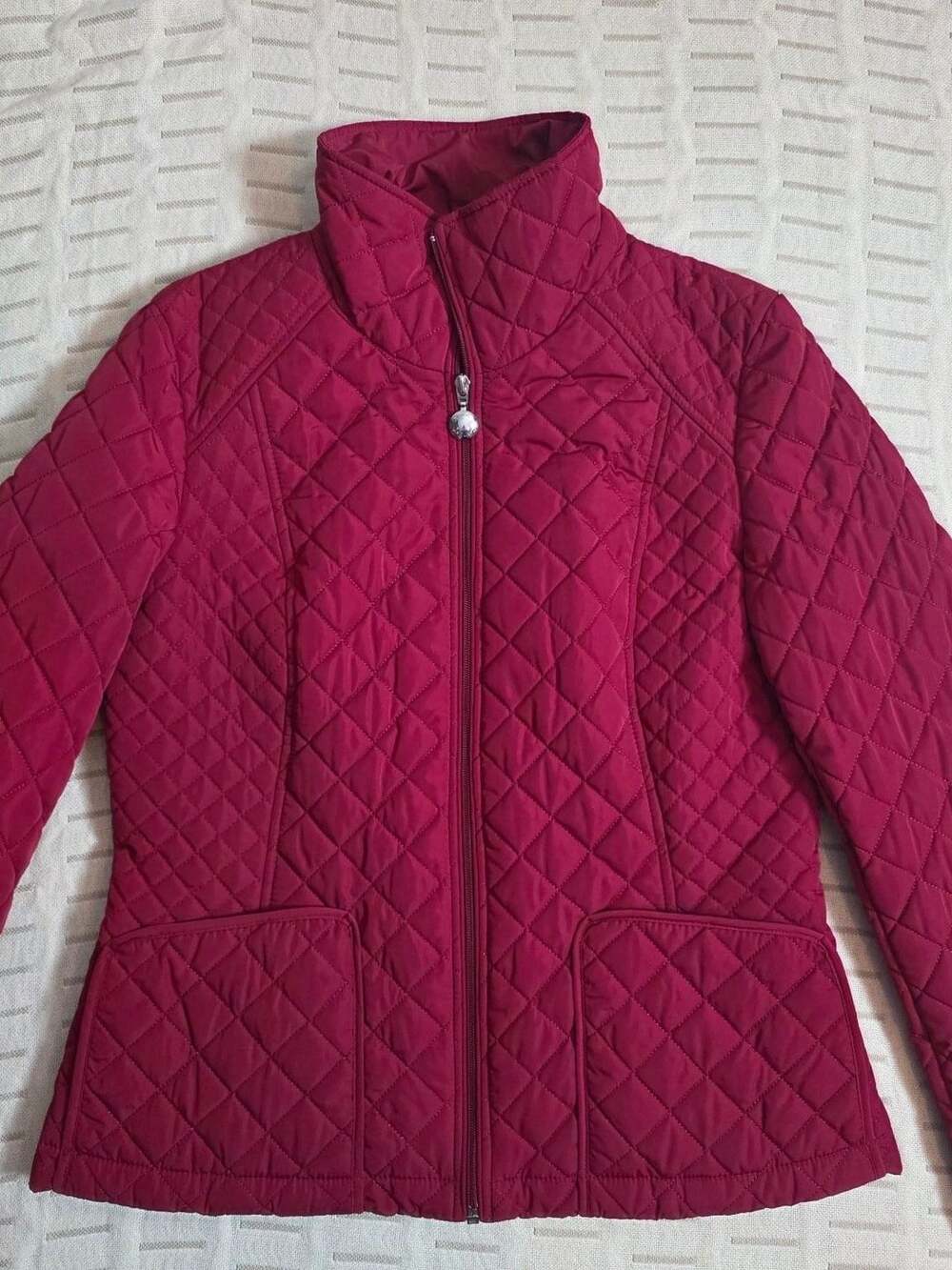 Calvin Klein Quilted Jacket Size S Red Water Resistant